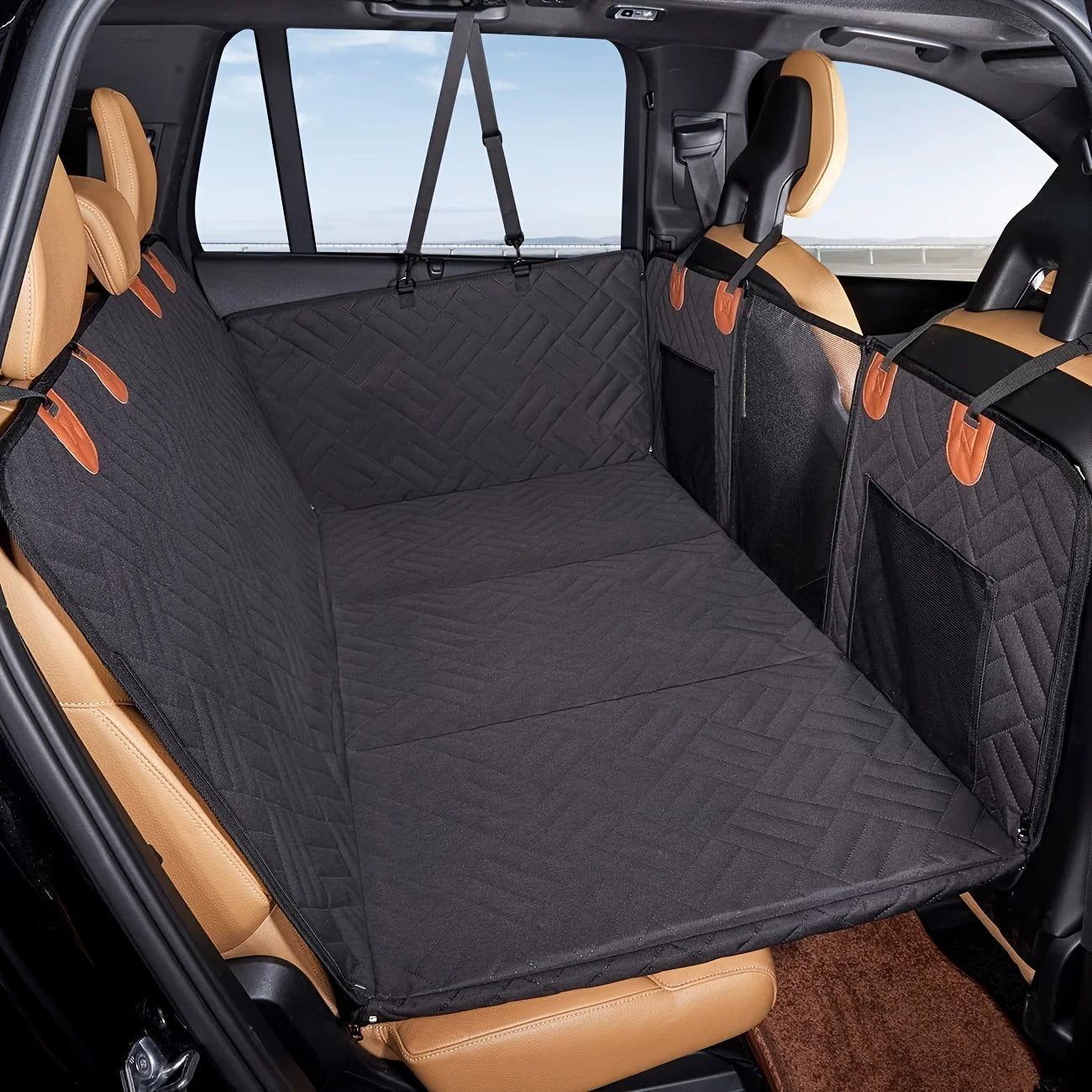 Funda para asiento de coche para perros, funda impermeable para asiento de mascotas tipo hamaca, resistente a arañazos, antideslizante, duradera y suave.