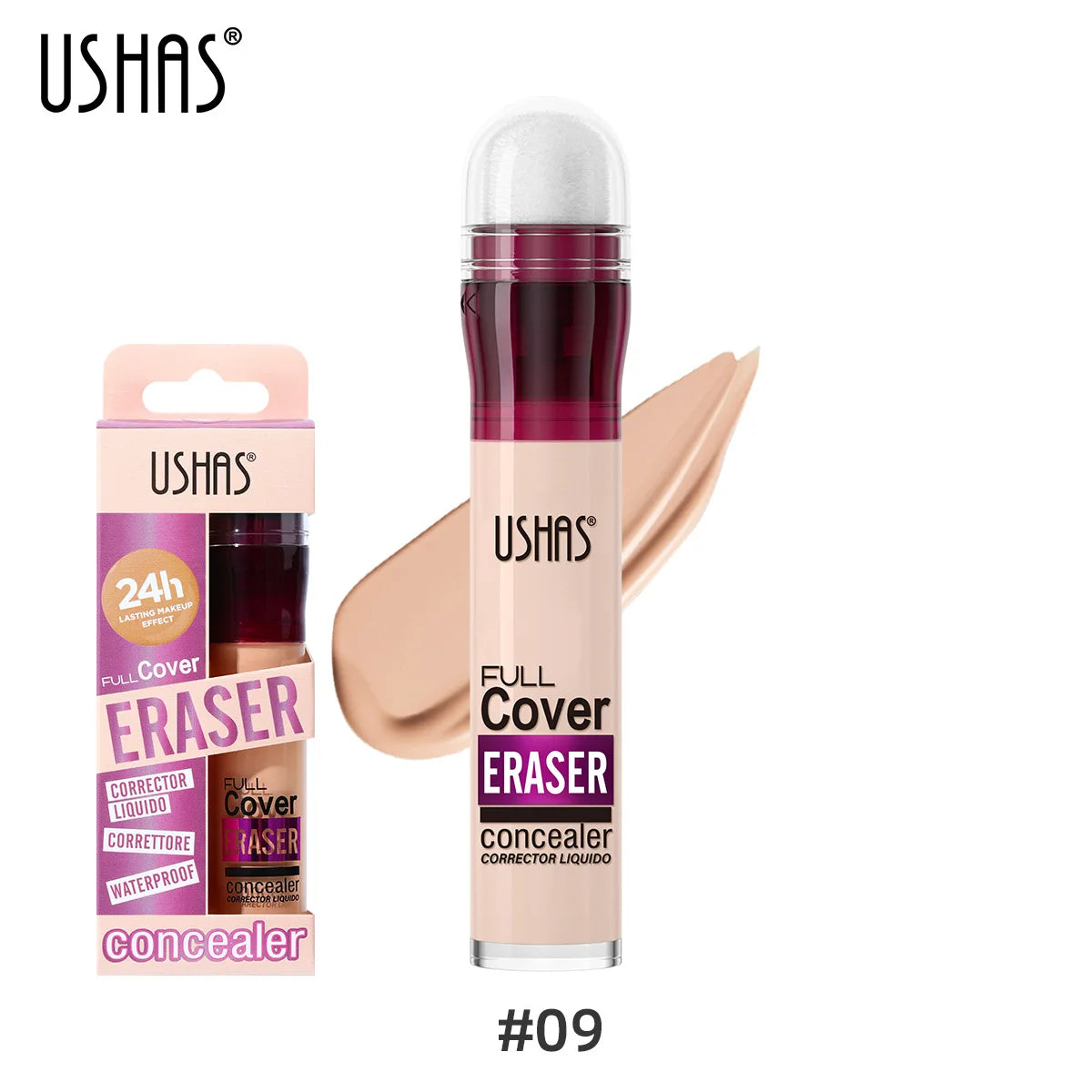 Corrector facial con cabezal de esponja, base de maquillaje líquida mate, control de grasa, crema BB de larga duración, resistente al agua, iluminador, cosméticos.