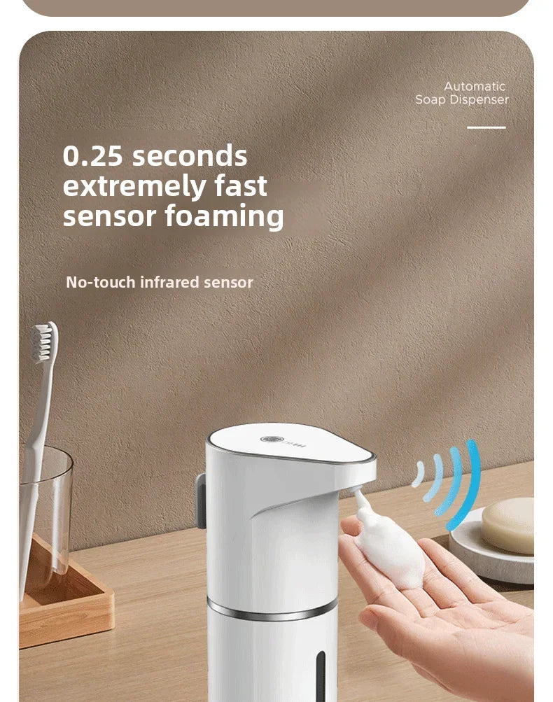 Nuevo dispensador automático de jabón en espuma 2026, máquina inteligente para baño con carga USB, color blanco, fabricado en ABS de alta calidad.