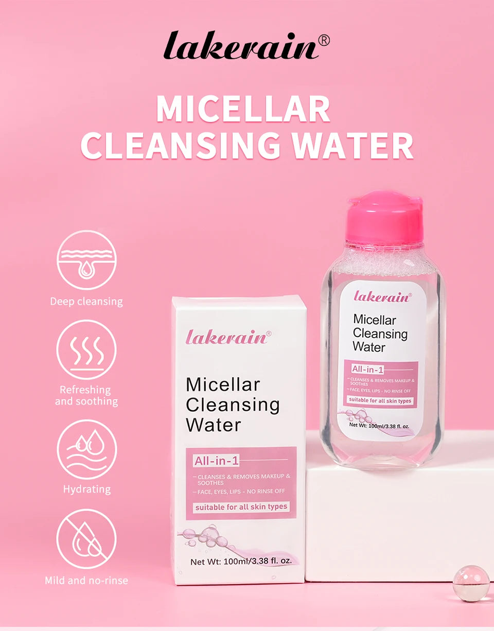 Agua micelar Garnier de 100 ml, limpiador facial hidratante, desmaquillante profundo, agua limpiadora, refrescante, hidratante, limpiadora de la piel.