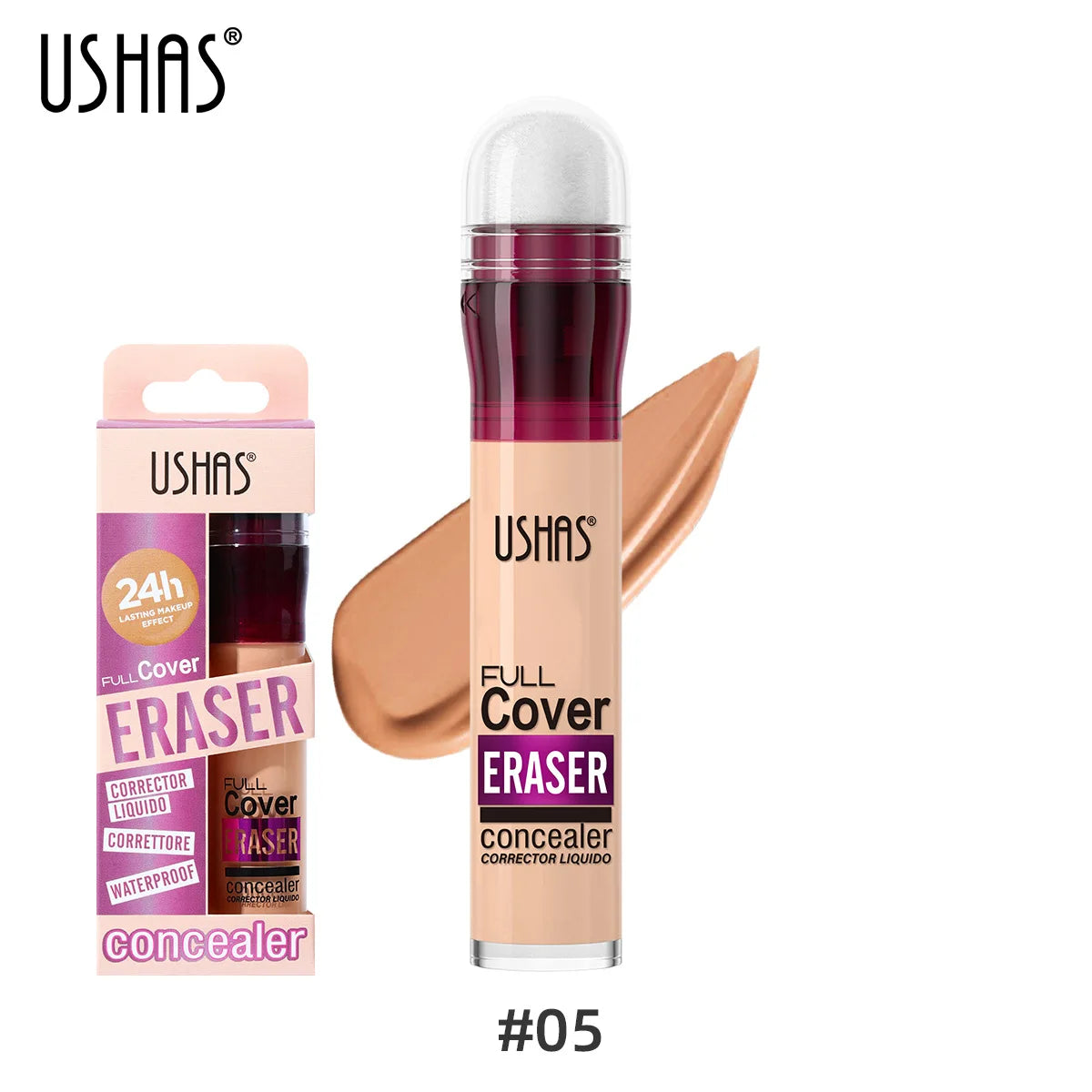 Corrector facial con cabezal de esponja, base de maquillaje líquida mate, control de grasa, crema BB de larga duración, resistente al agua, iluminador, cosméticos.