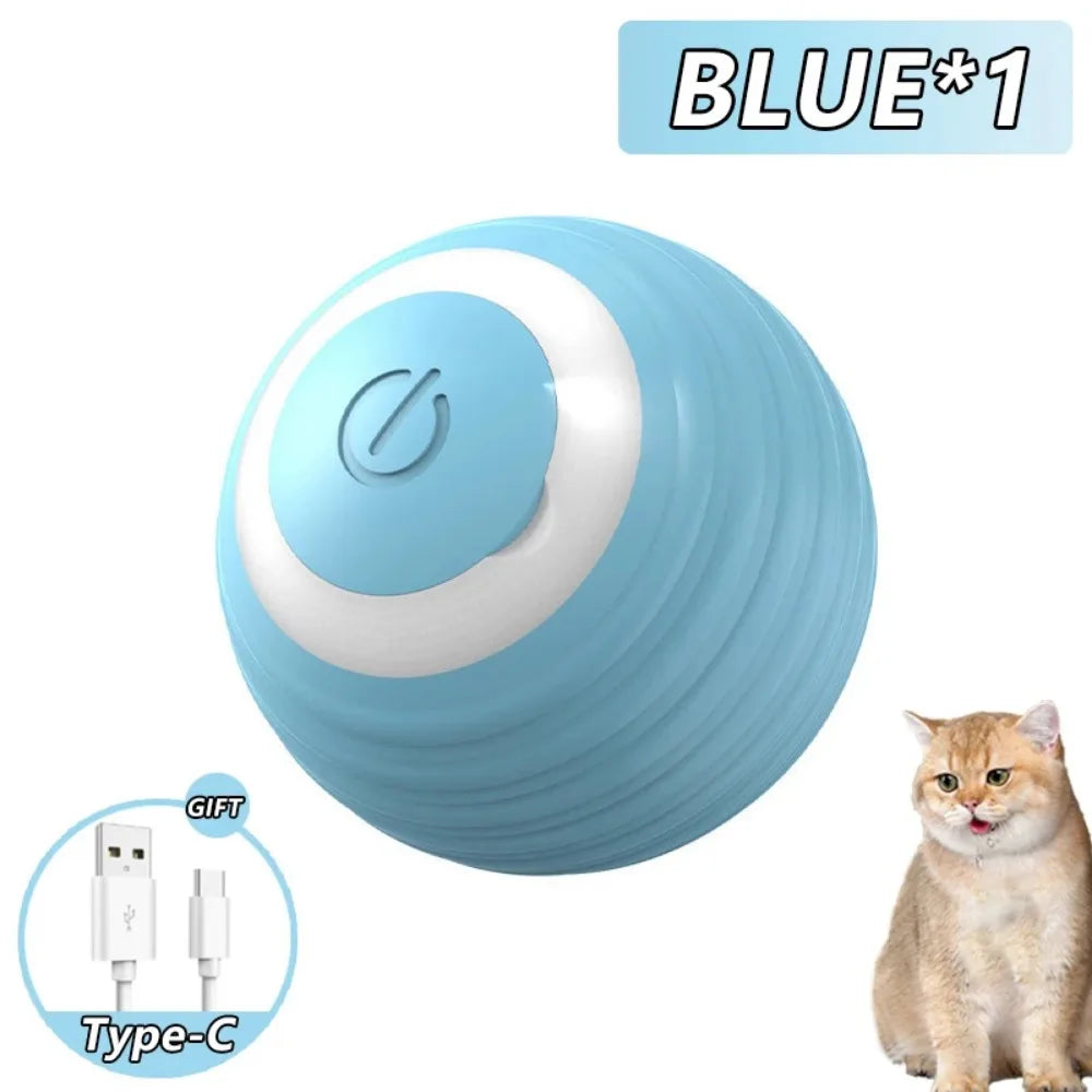 LEMEENQ Juguete interactivo para gatos, pelota auto-rodante con cola, recargable, juguete inteligente interactivo para mascotas, ratón inteligente para gatos