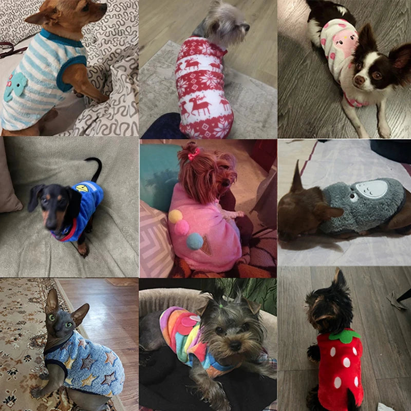Lindo chaleco de invierno para perros pequeños y gatos, suéter cálido para mascotas, chaqueta acolchada de franela suave para cachorros, accesorios para perros XXS