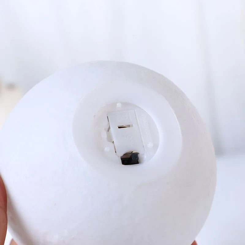 Lámpara de luna inalámbrica de 12 cm con 7 colores cambiantes, lámpara de mesa romántica con botón y funcionamiento a pilas, iluminación para interiores.
