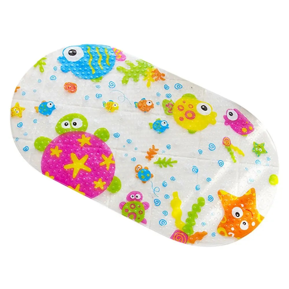 Alfombrilla de baño antideslizante de PVC suave con diseño de dibujos animados para niños, con ventosa, para ducha y bañera.
