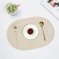 1/4/6/10PCS Salvamanteles ovalados trenzados para mesas de comedor, juego de manteles individuales extragrandes de tejido natural