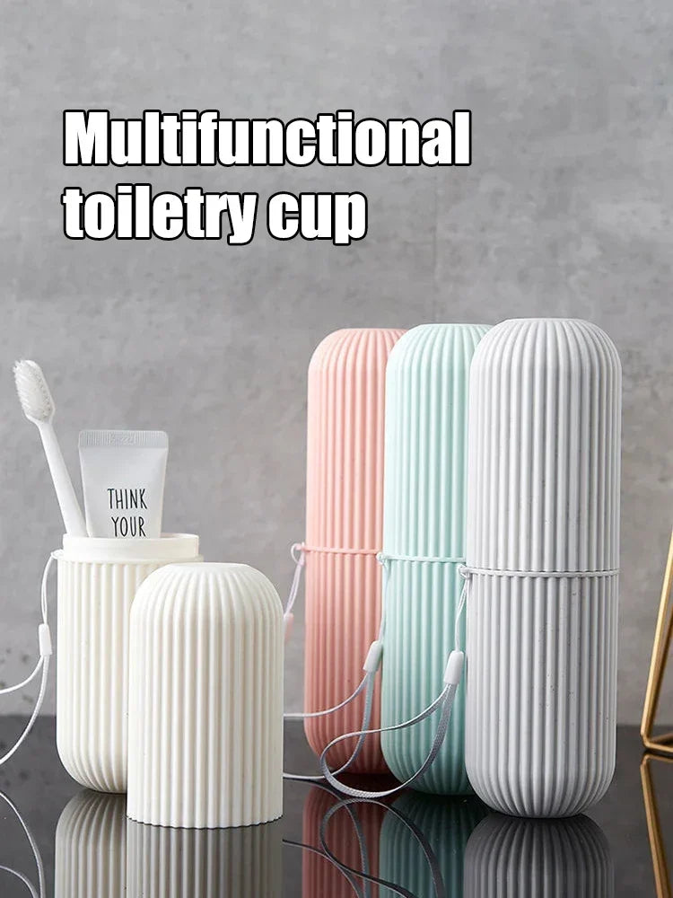 1 unidad de vaso portátil para cepillo de dientes, soporte para pasta de dientes para baño, estuche organizador, caja de almacenamiento para artículos de aseo de viaje, vaso de almacenamiento nuevo y creativo