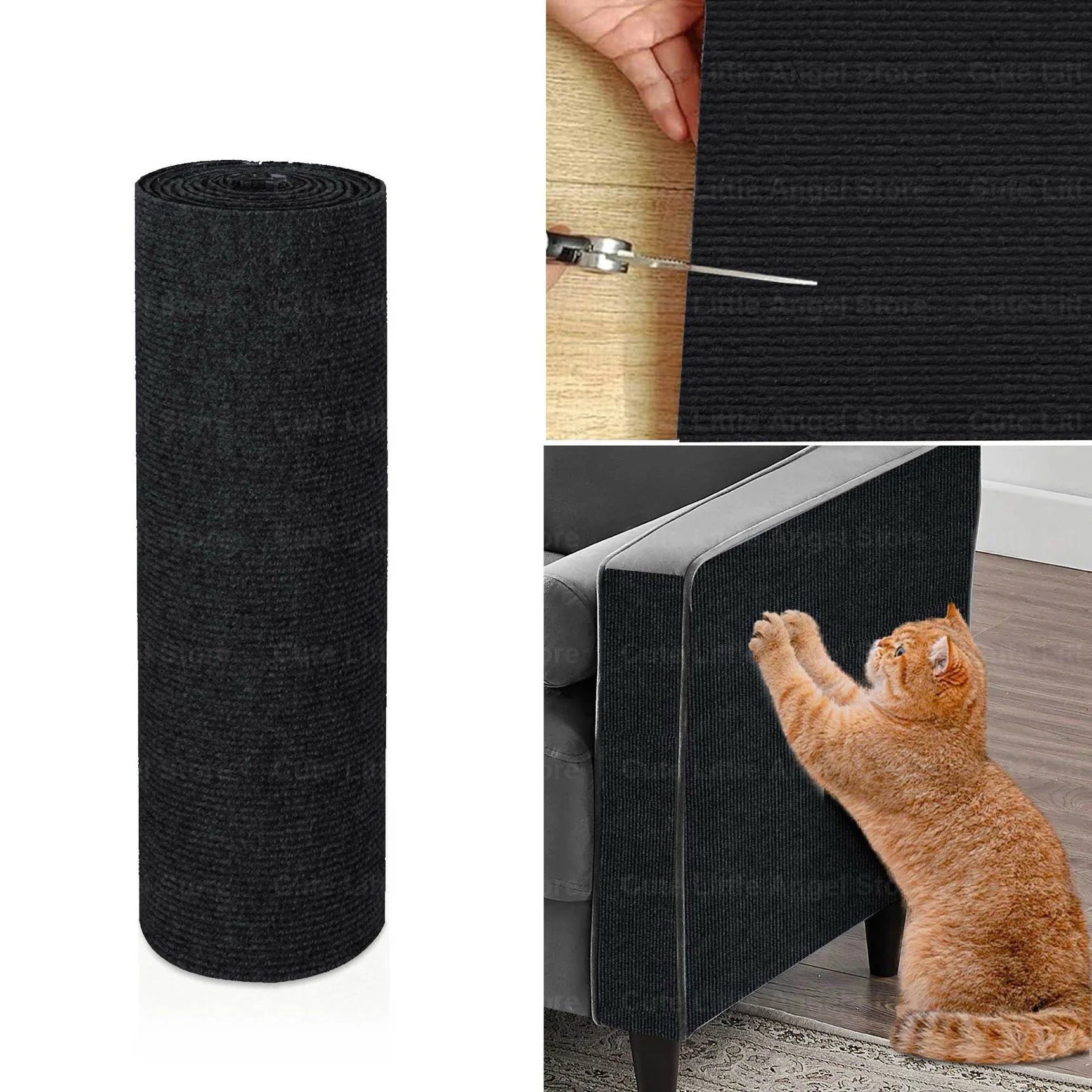 Protector de sofá rascador para gatos de 40x300cm, alfombrilla rascadora para gatos, protector de tablero recortable autoadhesivo, alfombra para rascador de gatos DIY
