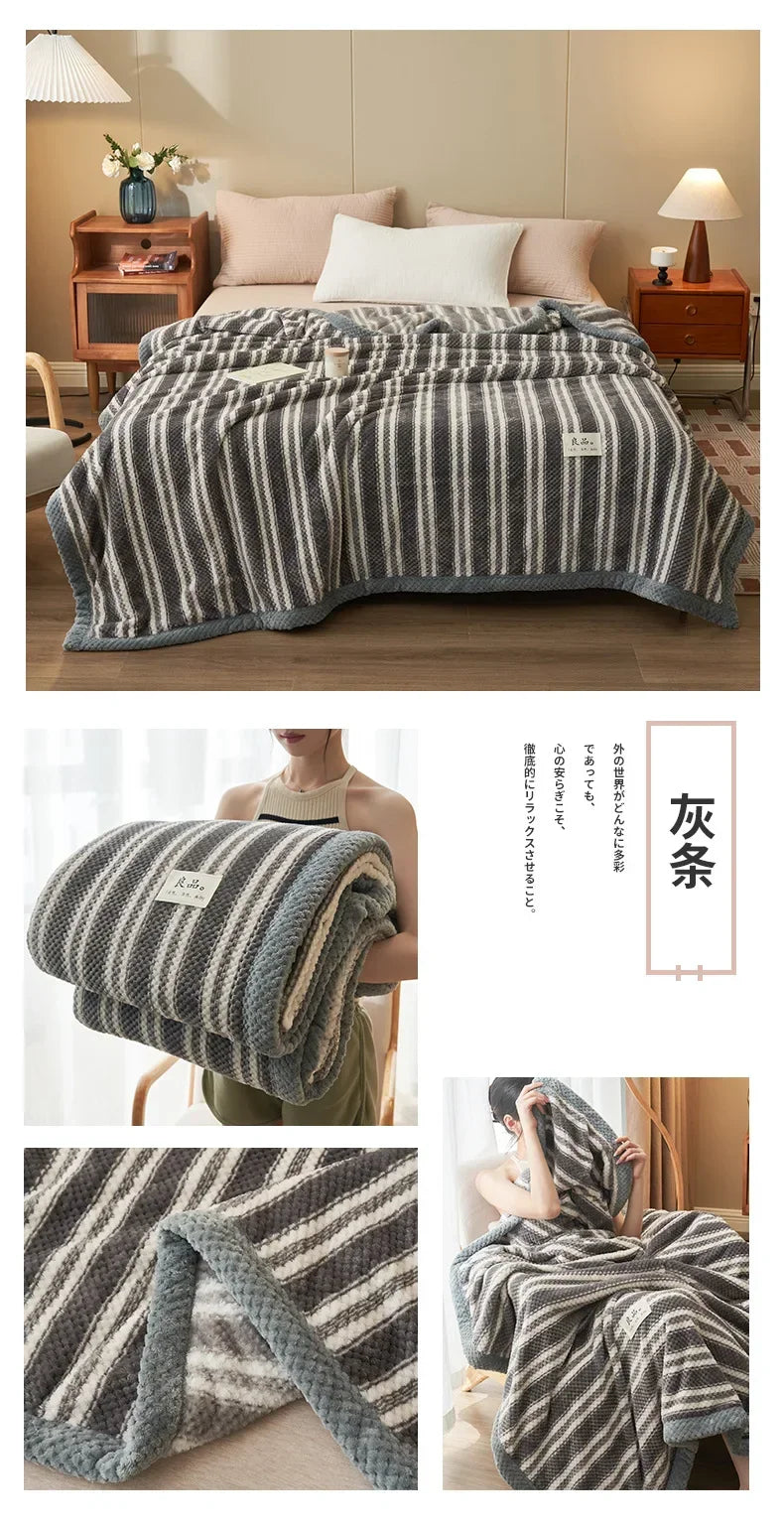Manta de punto suave de hilo de chenilla, lavable a máquina, hecha a mano con ganchillo, ideal para sofá o cama.