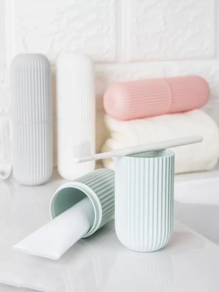 1 unidad de vaso portátil para cepillo de dientes, soporte para pasta de dientes para baño, estuche organizador, caja de almacenamiento para artículos de aseo de viaje, vaso de almacenamiento nuevo y creativo