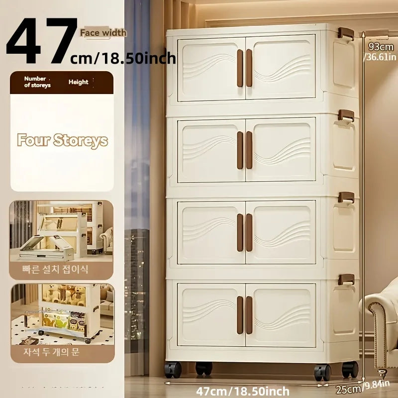 Caja de almacenamiento plegable con puerta transparente: espaciosa, duradera y fácil de montar. Ideal para organizar ropa, libros, juguetes y