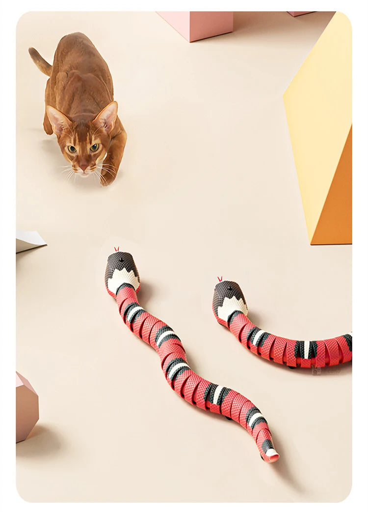 Juguetes automáticos para gatos, interactivos, con sensor inteligente, serpiente de juguete para gatos, carga USB, accesorios para gatos, juego para mascotas.