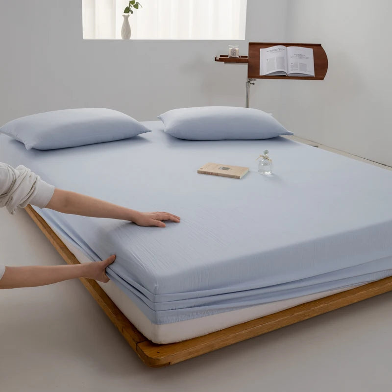 Sábana bajera ajustable 100% algodón con banda elástica antideslizante para colchón de 140/160/180/200 cm, apta para camas individuales, dobles, queen y king.