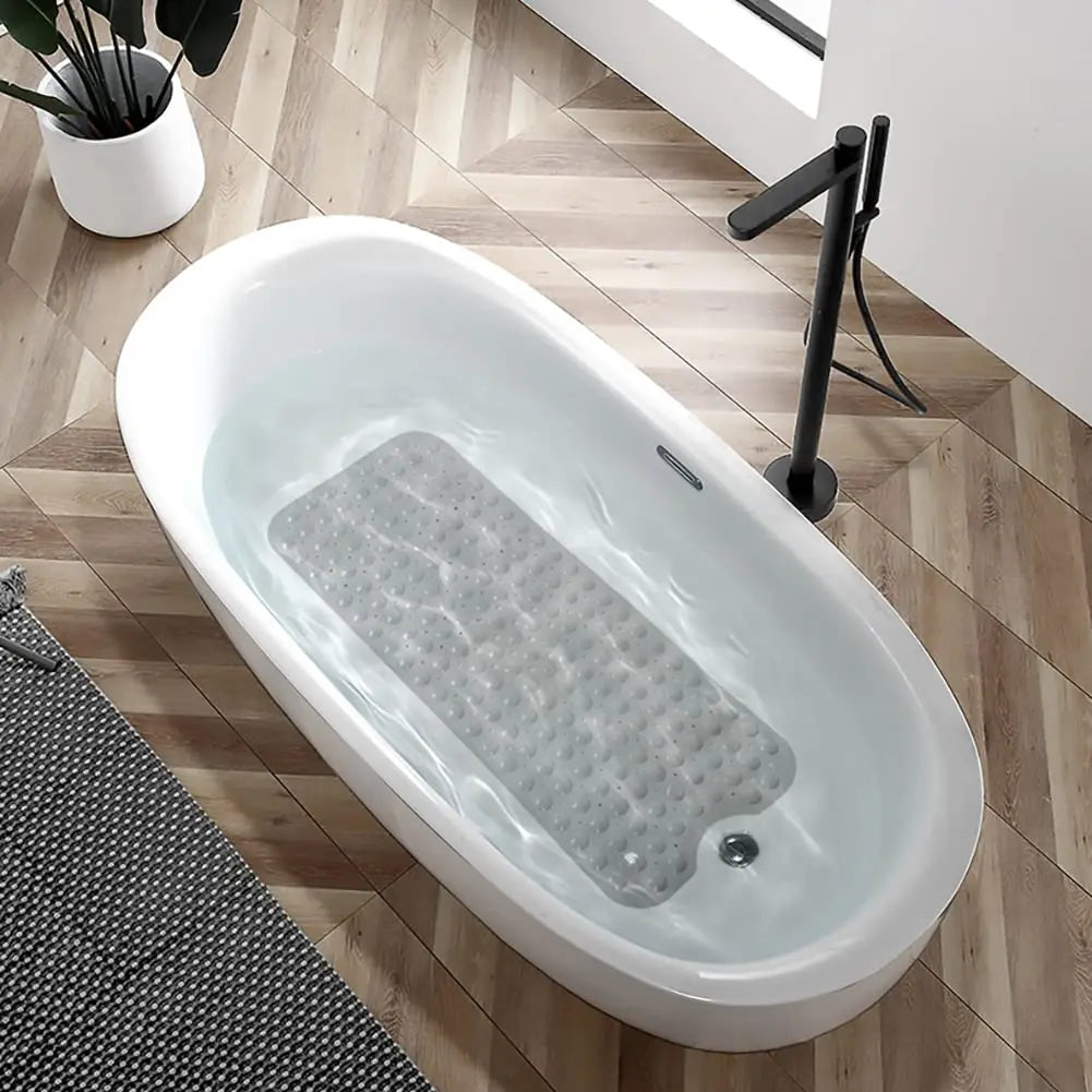Alfombrillas para bañera y ducha, extralargas antideslizantes de 40 x 16 pulgadas con orificios de drenaje y ventosas, alfombrilla para baño.