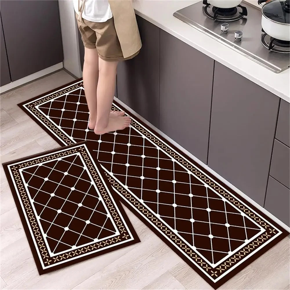 Alfombra para el suelo de la cocina, el dormitorio, la sala de estar, la mesita de noche, el pasillo, la alfombra suave lavable, antideslizante, el felpudo de entrada del baño.