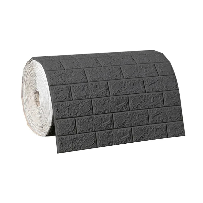 Papel pintado autoadhesivo 3D de 70 cm x 1/5/10 m, continuo, impermeable, con diseño de ladrillo. Ideal para sala de estar, dormitorio, habitación infantil y decoración del hogar.