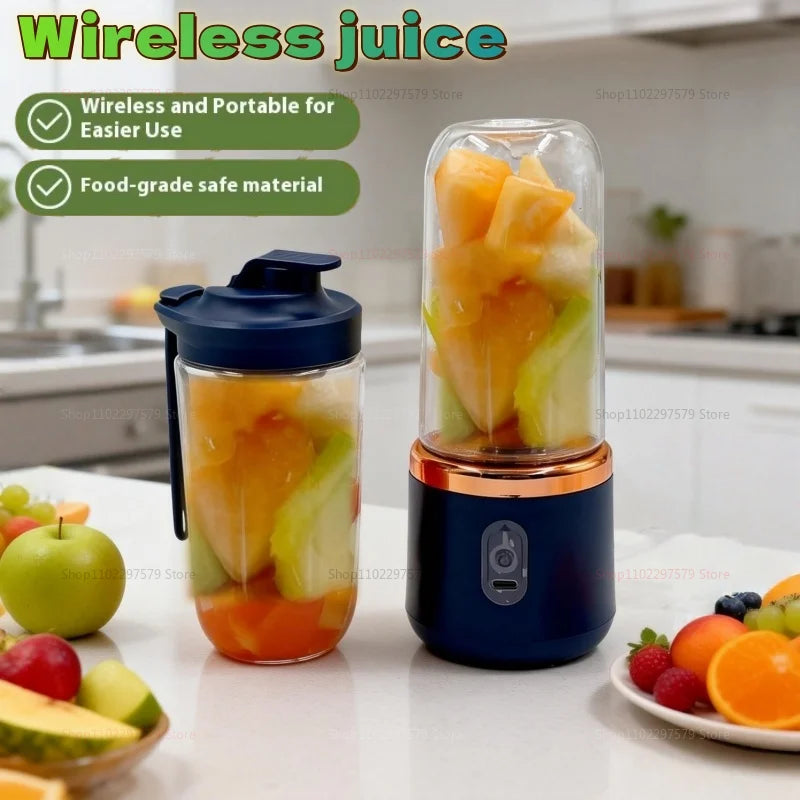 Licuadora portátil de doble vaso con USB, exprimidor de frutas para batidos, malteadas y zumos, procesador de alimentos compacto, exprimidor de naranjas.