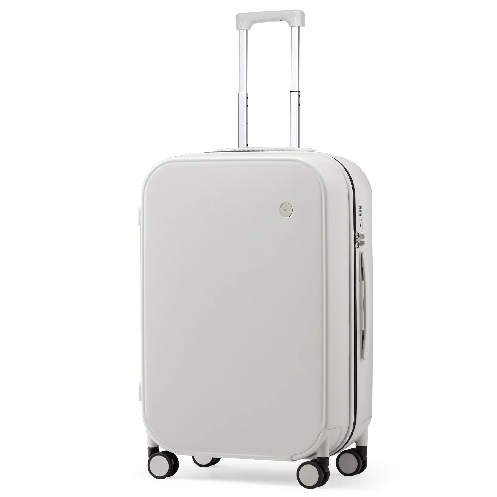 Maleta de viaje Mixi con diseño patentado para hombre y mujer, con ruedas giratorias, tamaño de cabina (18", 20" y 24", para facturar), 100% policarbonato.