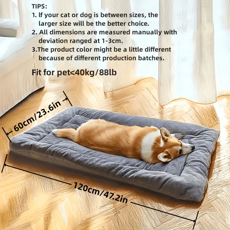 Cama de felpa extragrande para perros y gatos, sofá, colchoneta para jaula, alfombrilla de poliéster ultrasuave para mascotas de todos los tamaños, adorable sofá rectangular.
