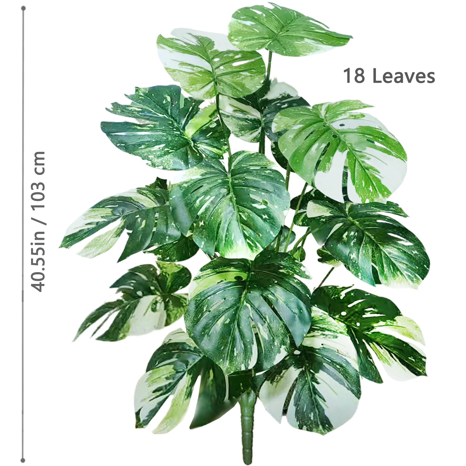 Planta Monstera artificial de 52-104 cm (40,94 pulgadas), palmera falsa de plástico con hojas verdes, ideal para la decoración del hogar, jardín, habitación u oficina.