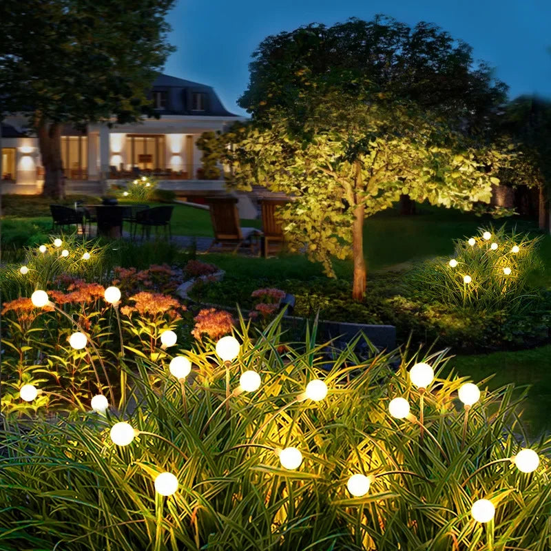 Luces solares tipo luciérnaga de 6/8/10 litros, impermeables, para decoración de exteriores, jardín y paisajes. Ideales para decoración festiva.