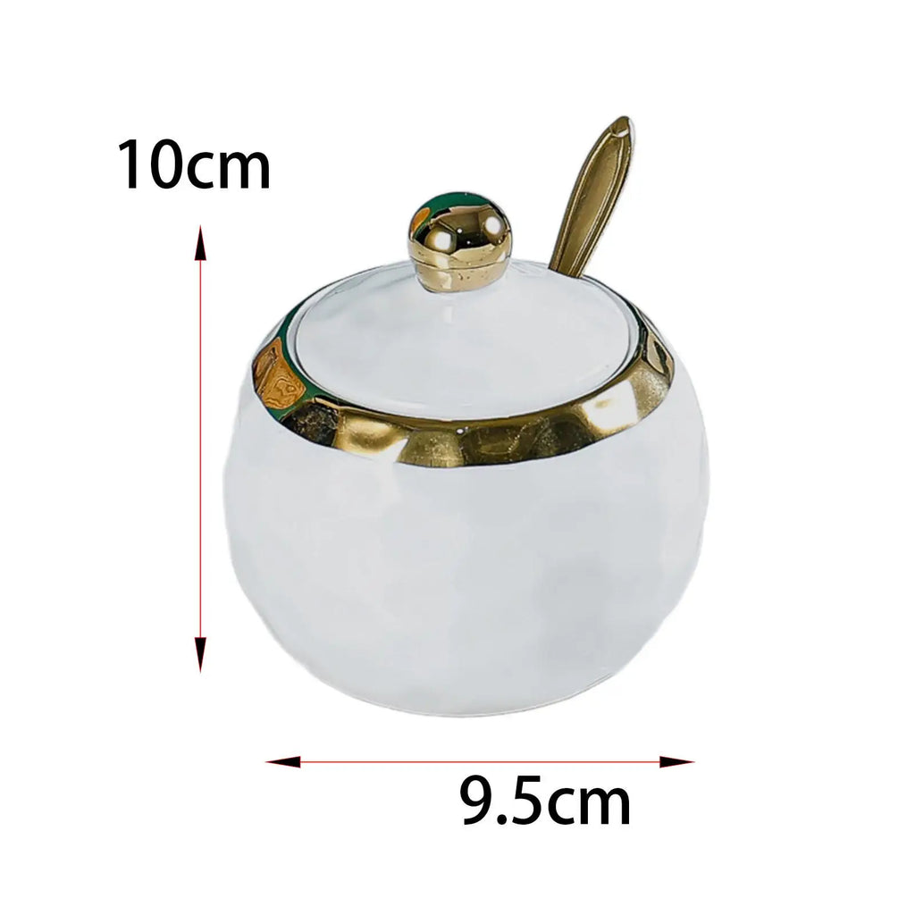 Azucarero de cerámica, tarro para condimentos, aproximadamente 300 ml, recipiente para condimentos, salero para cocina doméstica, cafetería, barra de bar o restaurante.