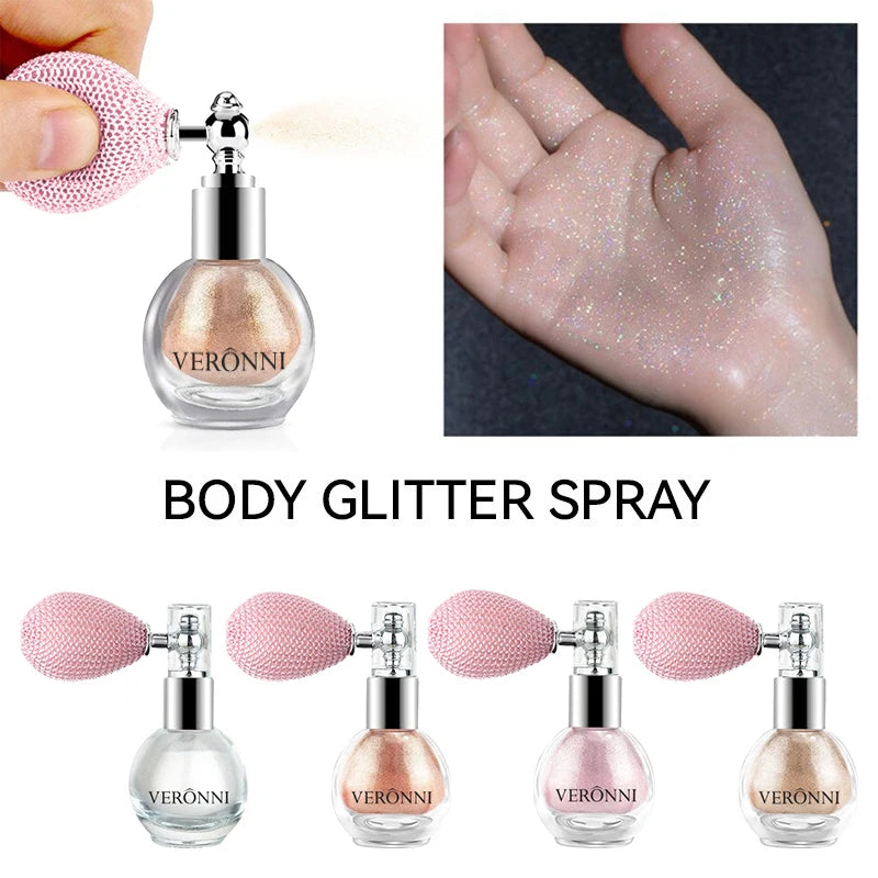 Polvos iluminadores corporales con brillo intenso y efecto diamante. Maquillaje en polvo apto para rostro, cuerpo, piel, cabello, ropa y cosméticos.