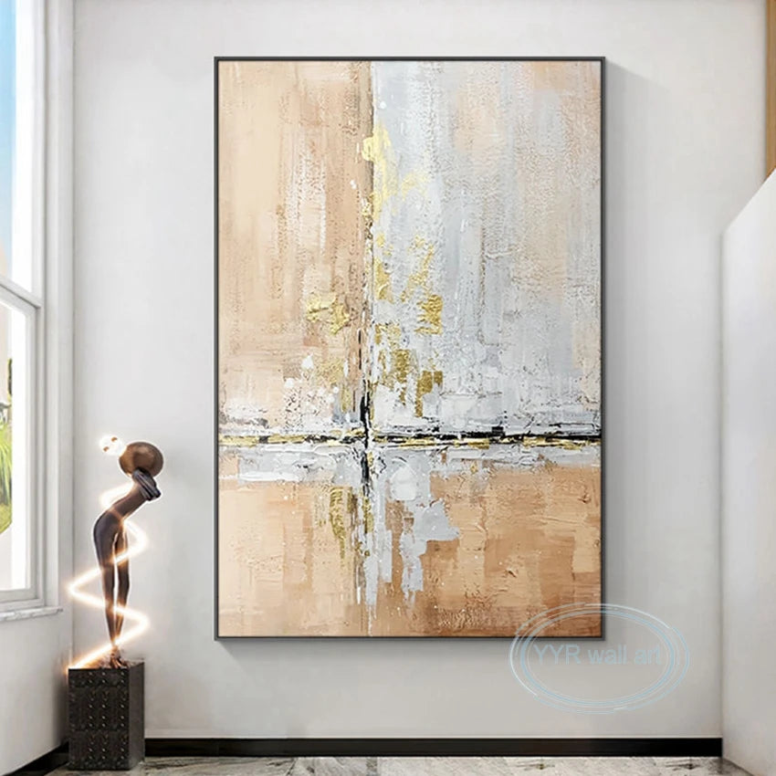 Pintura al óleo abstracta nórdica, lienzo hecho a mano, mural decorativo acrílico sin marco, imagen colgante para sala de estar, dormitorio, pasillo, porche.