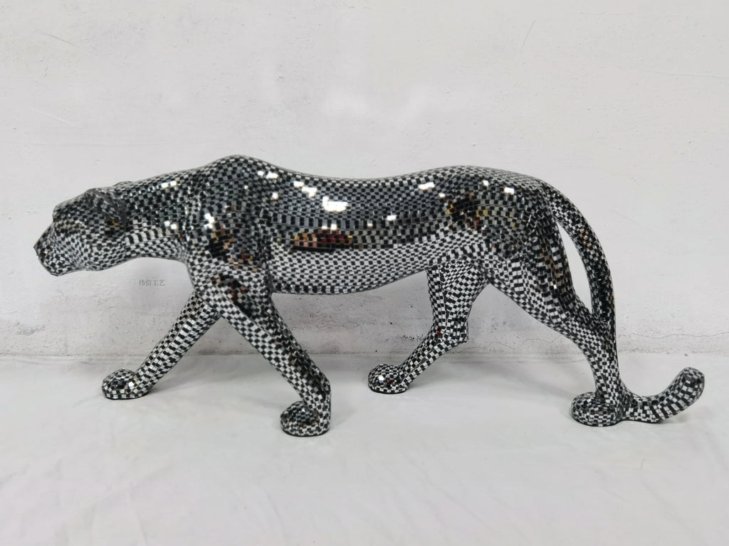 Adornos largos de leopardo para decoración de sala de estar, figuras escultóricas, hogar moderno, mueble de TV, estatua de escritorio de oficina, 82 cm personalizados