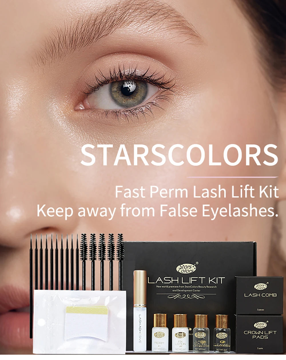 Lifting rápido de pestañas en 5-8 minutos. Kit de permanente rápida para pestañas. Rizador de pestañas. Potenciador de pestañas. Herramienta de maquillaje de ojos para salón.