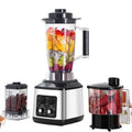 Licuadora y picadora German Chef de 4500 W, ecológica, de bajo ruido, con sonido retro, color plata, ideal para masa de repostería, hielo, batidos y uso doméstico.