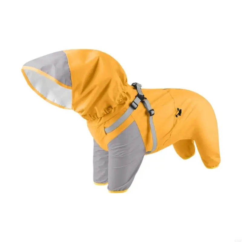 Impermeable para perros con capucha desmontable y puños elásticos para perros pequeños y grandes, ideal para actividades al aire libre y paseos.