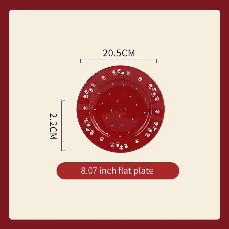 Vajilla de cerámica vintage de alta calidad: cuenco para sopa, plato para ensalada y plato para pasta. Apta para microondas. Juego de platos y cuencos de cerámica de colores.
