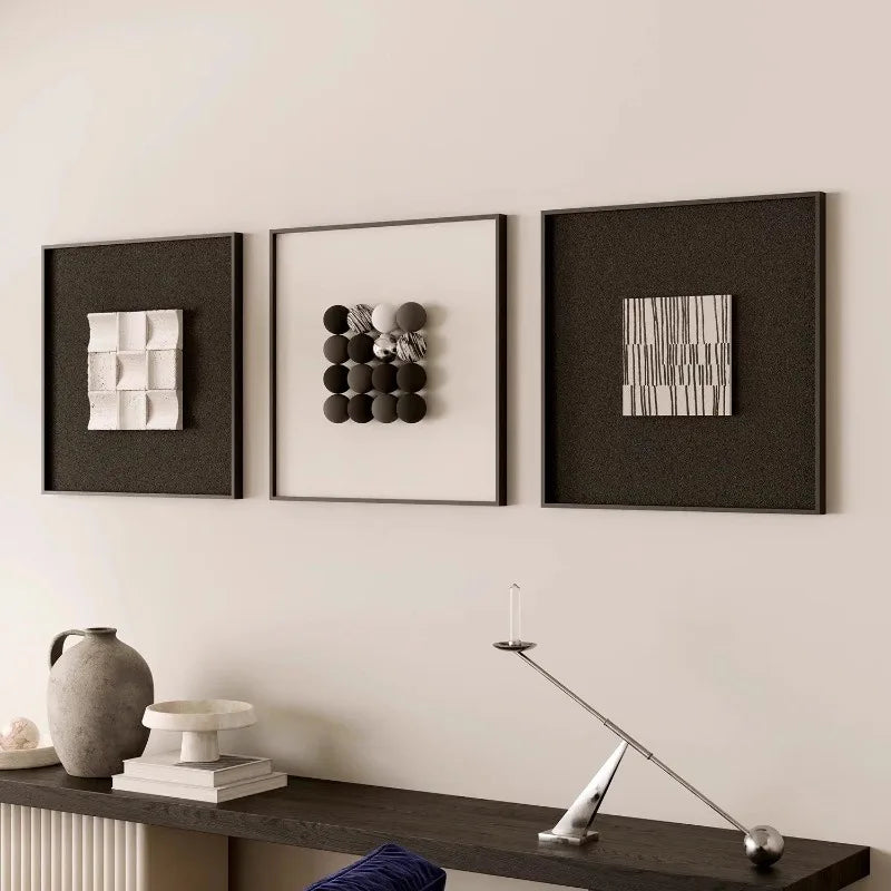 Arte mural 3D minimalista de estilo europeo para decoración de sala de estar, decoración vertical, comedor, vestíbulo, arte mural irregular para decoración del hogar.