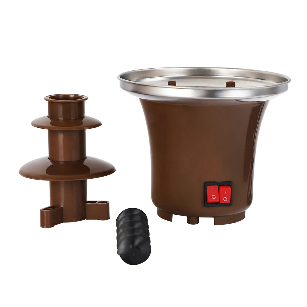 Fuente de chocolate doméstica de tres niveles, fondue de chocolate fundido, máquina de lava de chocolate para derretir chocolate, torre de chocolate,