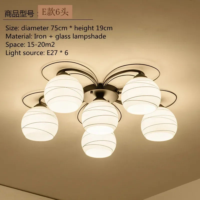 Lámpara de techo LED para sala de estar, dormitorio, restaurante, lámpara de araña, hotel americano, estudio, pasillo