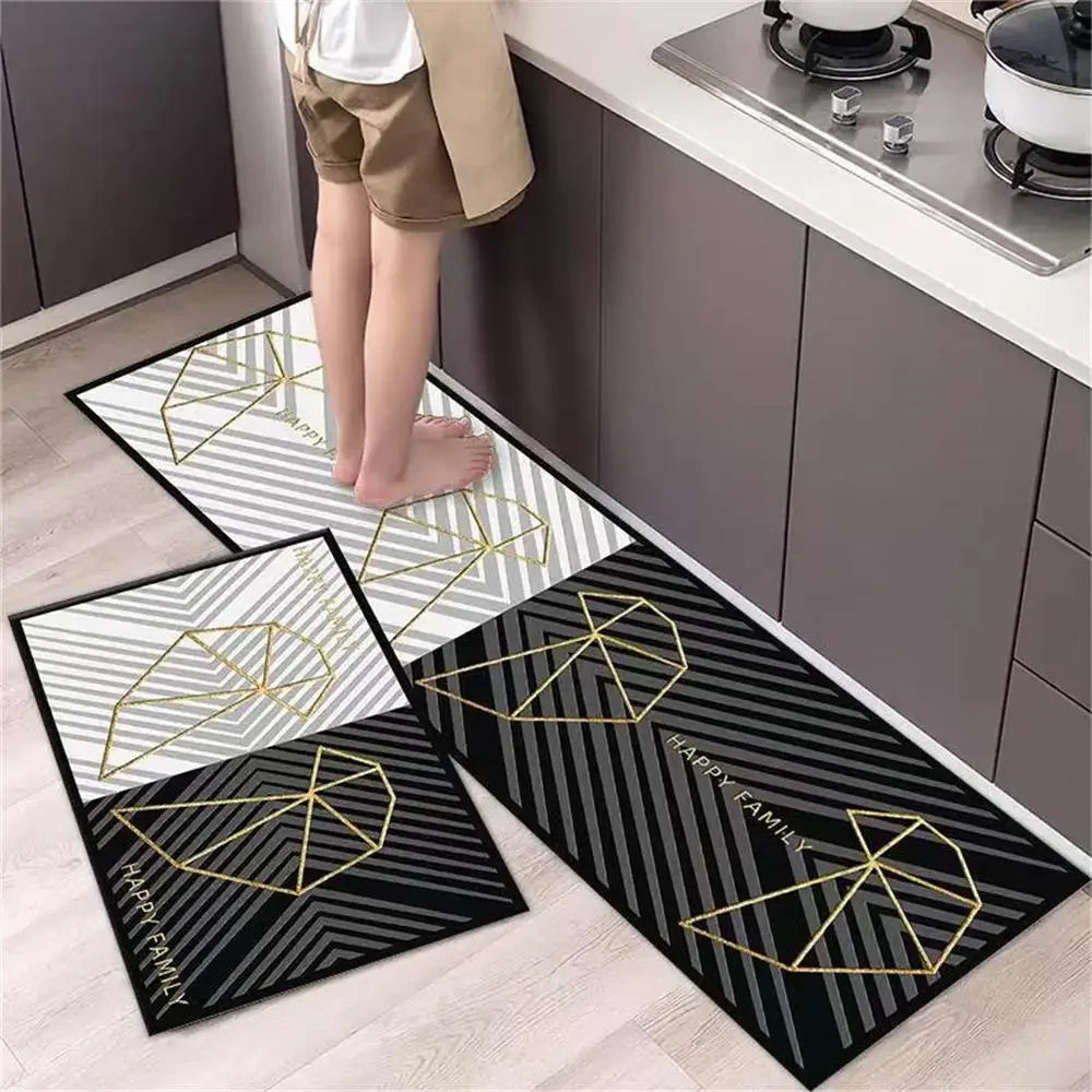 Alfombra para el suelo de la cocina, el dormitorio, la sala de estar, la mesita de noche, el pasillo, la alfombra suave lavable, antideslizante, el felpudo de entrada del baño.
