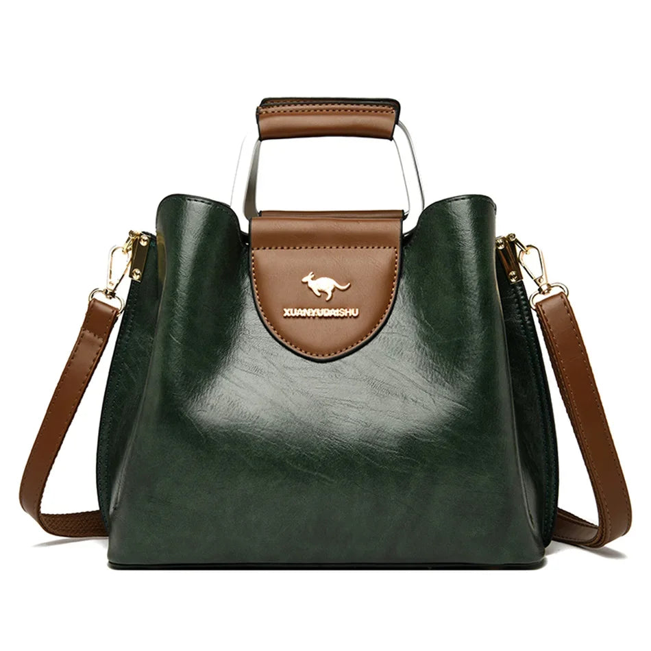 Bolso pequeño de mano de 3 capas de la marca Brand, de piel aceitada, bolsos de lujo para mujer, bolsos de hombro y bandolera de diseñador para mujer.