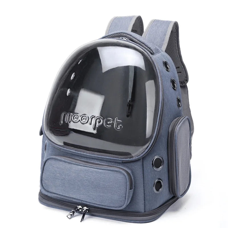 Bolsa transportadora transparente para gatos, mochila de viaje para exteriores para gatos y perros pequeños, bolsa de transporte transpirable para gatos, suministros para mascotas