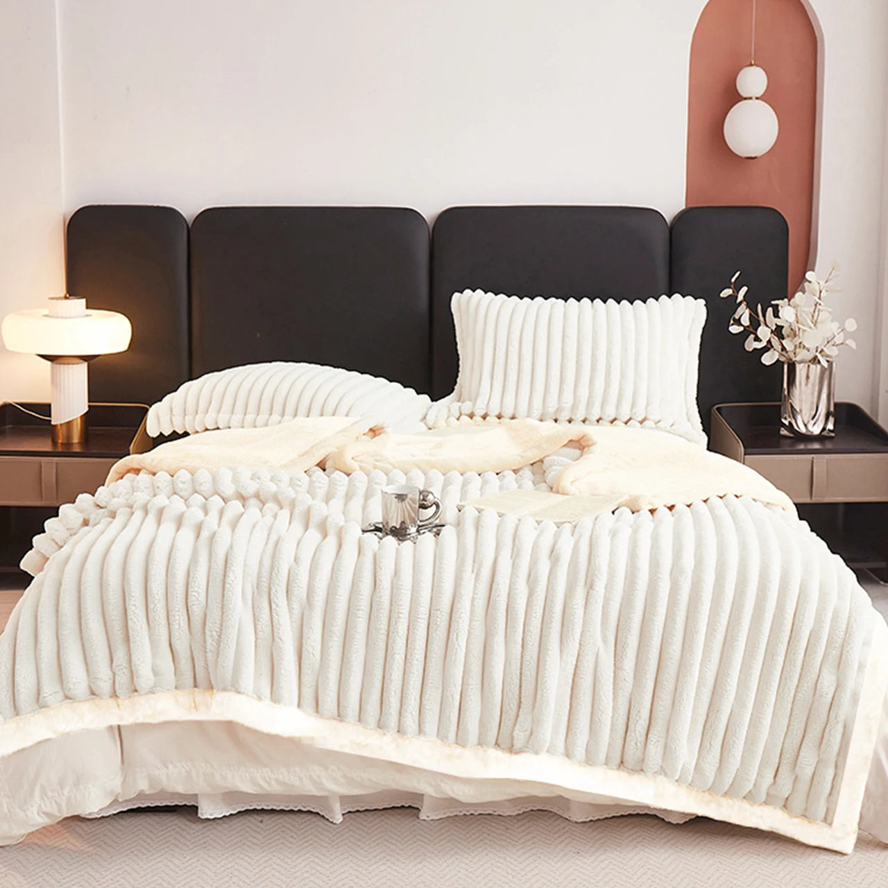 1 manta de forro polar Sherpa con peso - Suave, cálida, ideal para dormitorio, residencia estudiantil, coche, sofá y viajes, 3,5 kg.