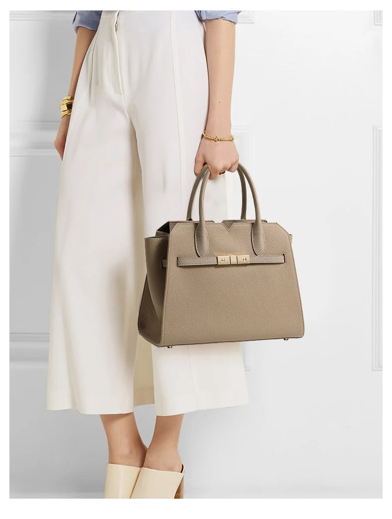 Bolso Birkin de lujo ligero de piel auténtica para mujer: nuevo estilo, gran capacidad, para llevar al hombro o en la mano.