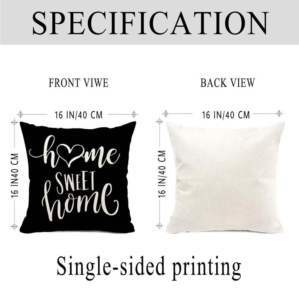 Funda de almohada de lino con estampado geométrico en blanco y negro para sofá o sofá. Decoración para el hogar. Se puede personalizar para ti. Tamaños disponibles: 40x40, 45x45, 50x50 y 60x60.