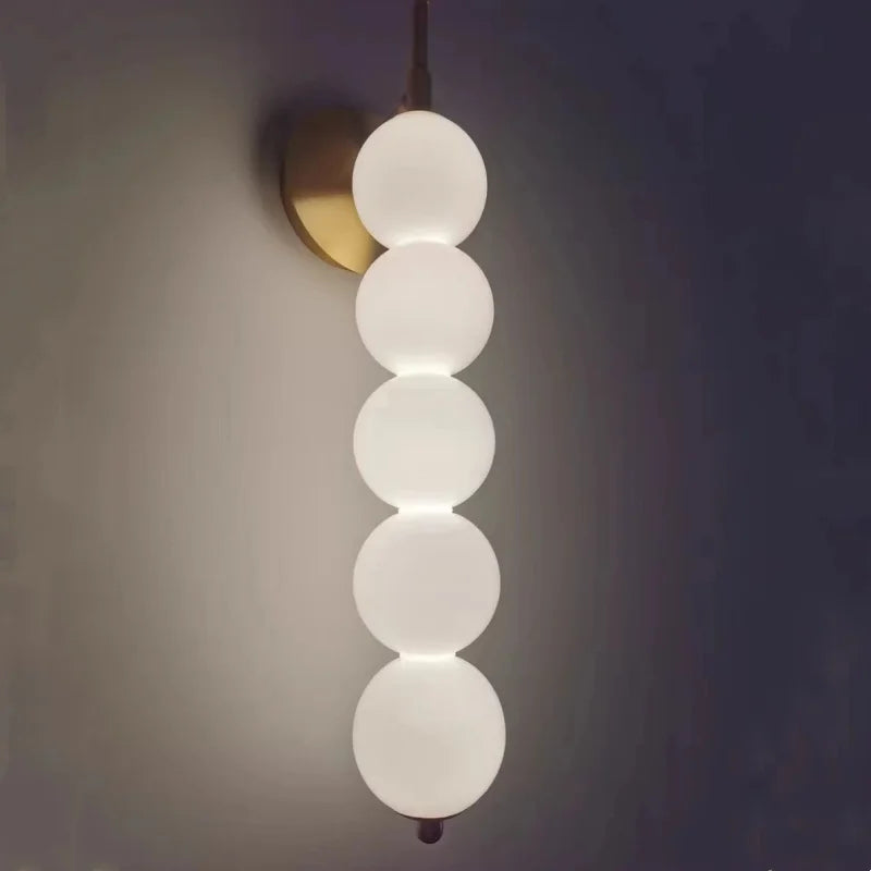 Lámpara de pared minimalista de cristal estilo nórdico moderno para cabecero de cama, ideal para dormitorio, pasillo o sala de estar.