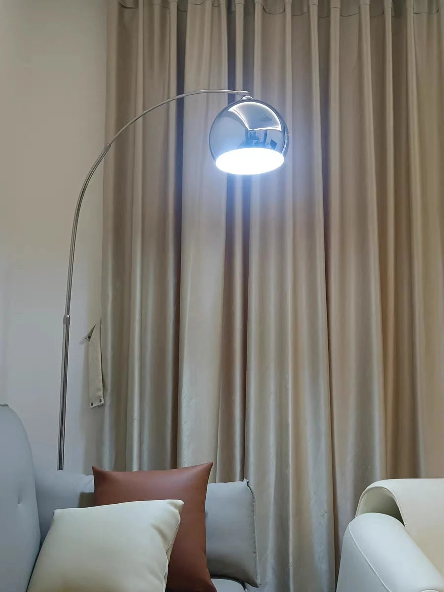 Style Silver Adjustable Floor Lamp for Living Room Bedroom Sofa Side Standing Light Adjustable Height Modern Minimalist Decor