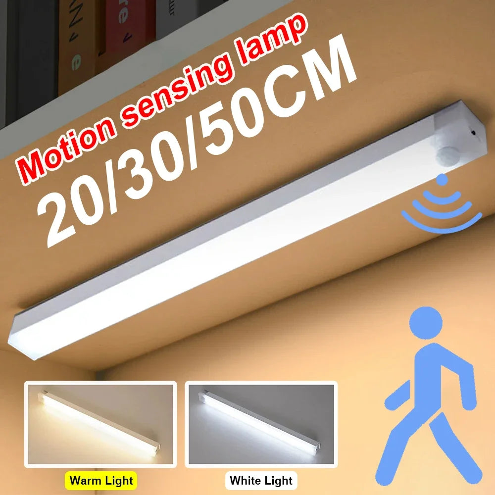 Luz LED con sensor de movimiento, luz nocturna LED inalámbrica recargable tipo C, lámpara para armario, lámpara de armario, retroiluminación de escalera para cocina.