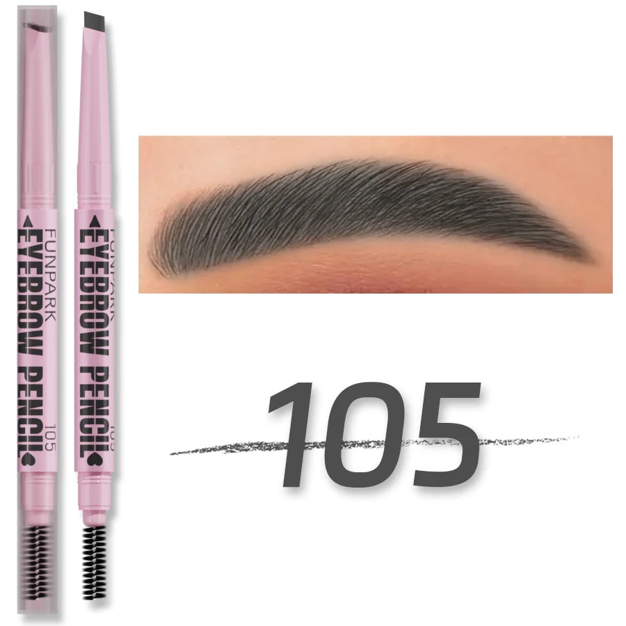 Lápiz de cejas 2 en 1, maquillaje profesional para mujer, 5 colores, resistente al agua, pincel para tatuaje de cejas, larga duración.