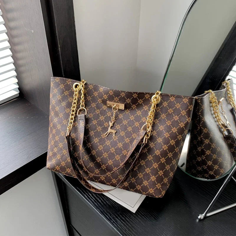 Bolso de hombro/axila de gran capacidad de piel sintética de alta calidad para mujer, ideal para el trabajo, estudiantes y viajes. Bolso de mano retro para mujer.