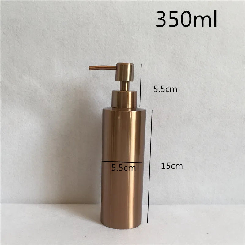 Dispensador de jabón líquido, botella para gel, acero inoxidable 304, plata, oro rosa, bomba para loción, jabón de manos, dispensador para cocina y baño.