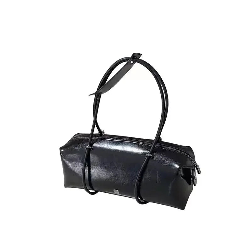 Bolso retro para mujer Miyagawa, bolso Boston Pillow de gran capacidad, bolso de moto Spicy Girl, bolso de viaje de un solo hombro de alta calidad.
