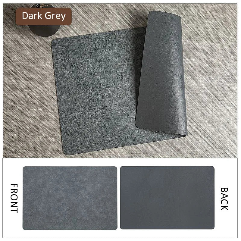 Manteles individuales de cuero de doble cara para cocina, manteles individuales resistentes al calor para mesa de comedor, posavasos, escurridor de platos